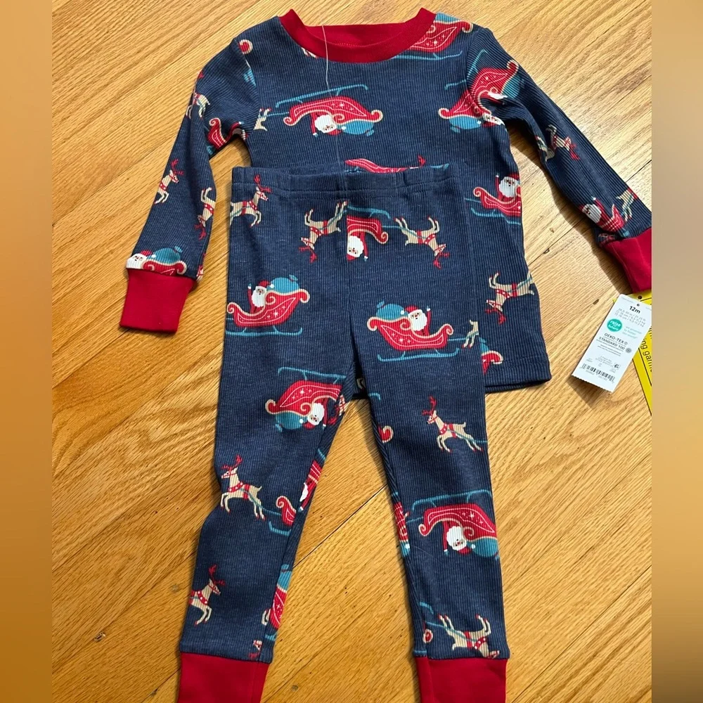 Santa and sleigh pajama set